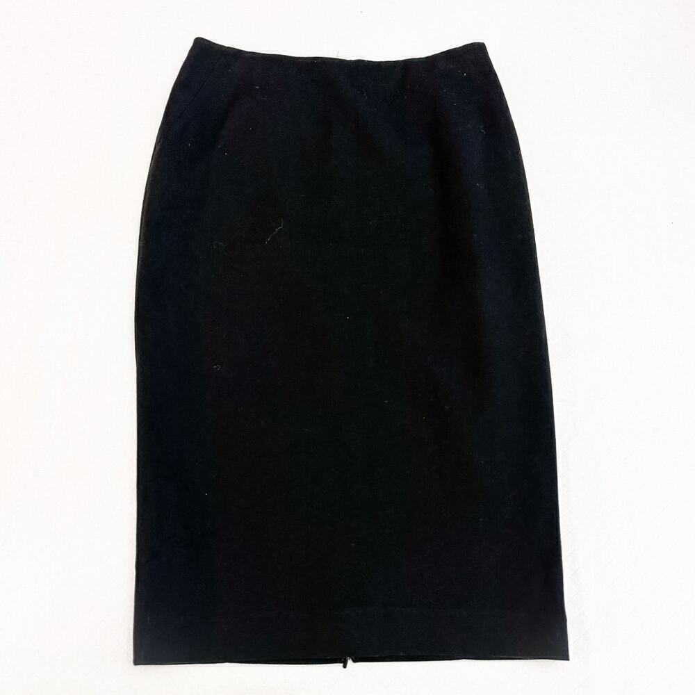 Hobbs London Black Pencil Skirt Adjustable Back Slit Size 6 London